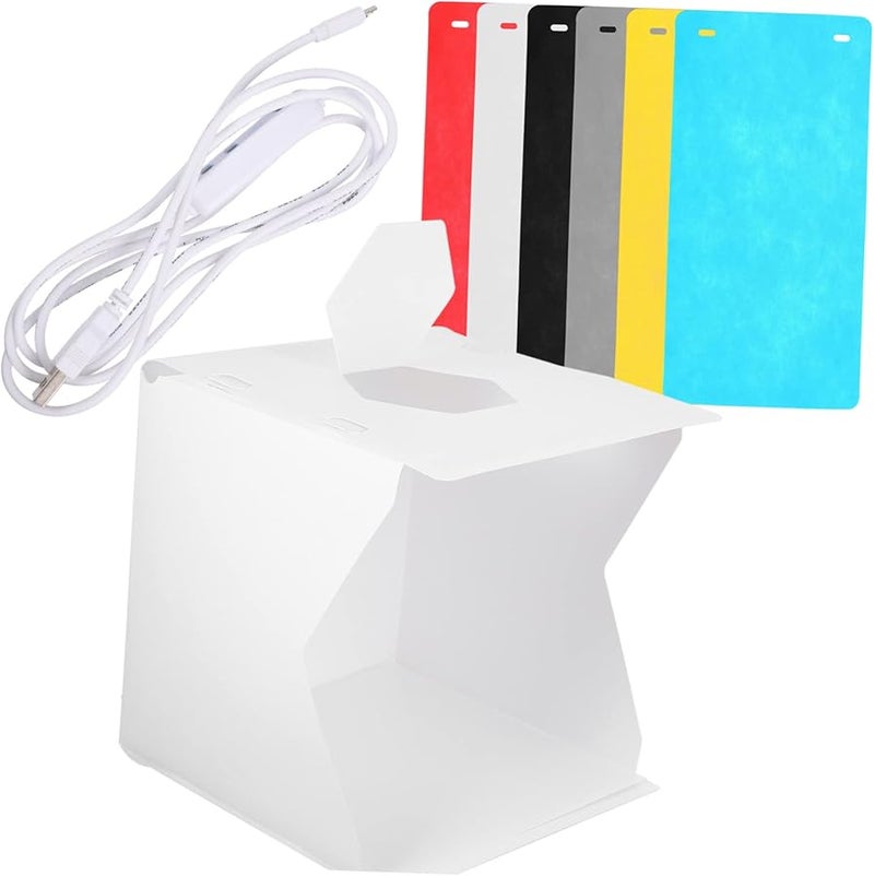 طقم إضاءة التصوير LED القابل للطي مع خلفيات للمجوهرات والساعات والحرف اليدوية، محمول عالي السطوع - Image 1